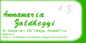 annamaria zoldhegyi business card